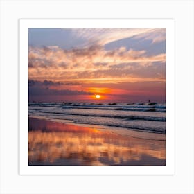 Sunset At The Beach Art Print