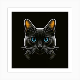 Cat With Blue Eyes Art Print