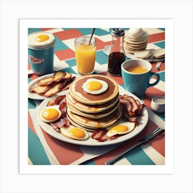 Pancakes And Bacon Art Print