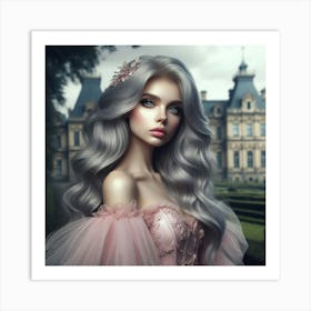 Beautiful Girl With Long Hair 1 Art Print