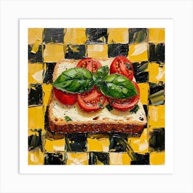 Bruscetta Yellow Checkboard Art Print