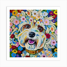 Flower Dog 2 Art Print