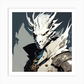 White Dragonborn Art Print