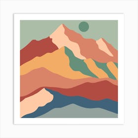 Abstract Mountain Landscape Art Print