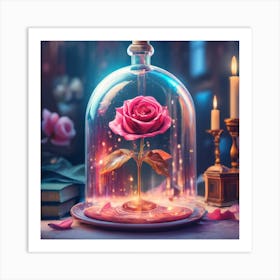 Rose Enchanted Enchanted Rose Beauty And Beast Art Print