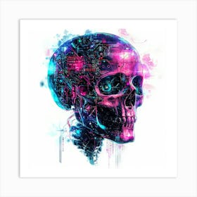 Digital Skull.Generated AI. Wall Art Print Art Print