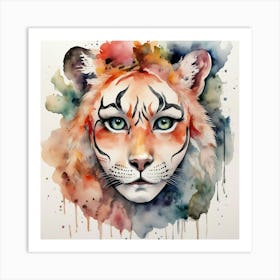 Tiger Watercolor Painting Art Print