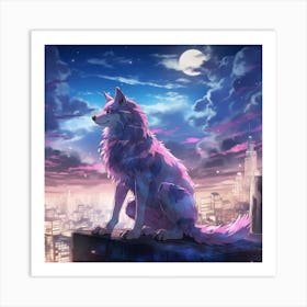 Wolf In The City 2 Art Print