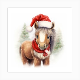 Santa Pony 2 Art Print