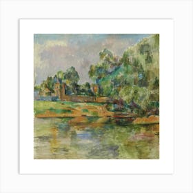 Cézanne By The River.Printed wall painting, high-level art. Art Print