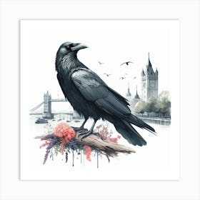 Raven from London Tower Art Print