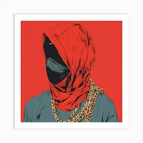 Man In A Red Hoodie Art Print