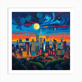 City Skyline 3 Art Print