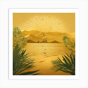 Sunset In The Desert 1 Art Print