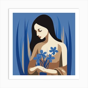 Blue Irises Art Print