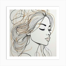 Line art Of A Woman 2 Art Print