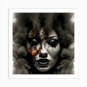 Your Inner Demons Showing Up - Abstract Black White Photo Style Art Print