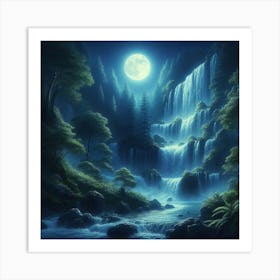 Waterfall In The Forest 51 Art Print