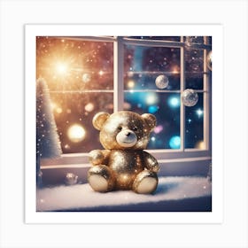 Christmas Teddy Bear 1 Art Print