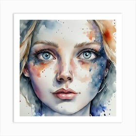 Watercolor Of A Girl 26 Art Print