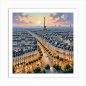 Cityscape Of Paris - Skyline View Art Print Art Print