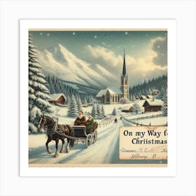 On My Way For Christmas 2 Art Print