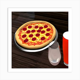 Pizza And Beer Art Print