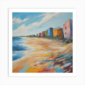 Houses On The Beach 1 Art Print