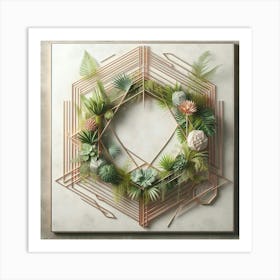 Succulent Wreath Art Print