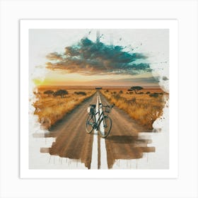 Bike on the road Art Print