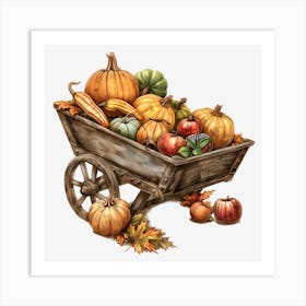 Pumpkins In A Wagon Art Print