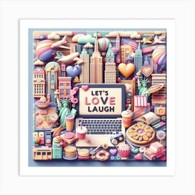 Love Laugh Travel City Trip New York Art Print