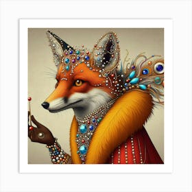 Fox With Jewels 1 Art Print