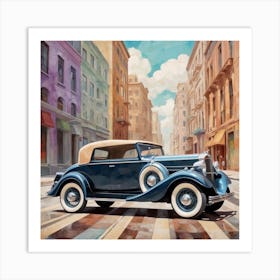 Old Car On The Street 1 Art Print