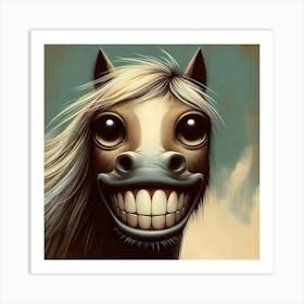 Funny Horse Art Print