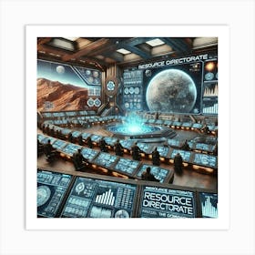 A Highly Detailed Futuristic Scene Showing The Res Art Print