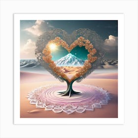 Heart Tree In The Desert 1 Art Print