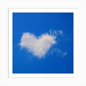 Heart Shaped Cloud In Blue Sky Art Print