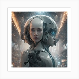 Cyborg Woman Art Print