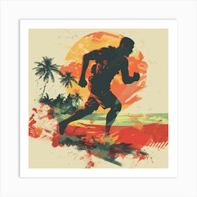 Runner At Sunset Art Print