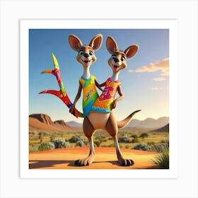 Kangaroos Art Print