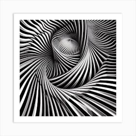 Black and white optical illusion 12 Art Print