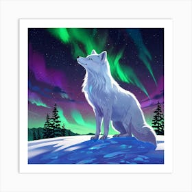 Wolf In The Snow Art Print Art Print