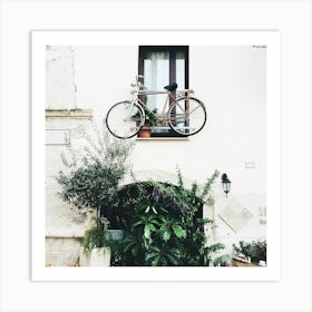 Bicycle On A Balcony Art Print