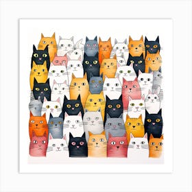 Many Cats Art Print