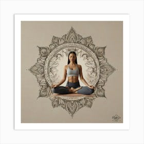 Yoga Girl In Yoga Pose Energy auras Art Print