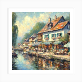 Riverside Cafe Art Print