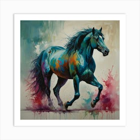 'Blue Horse' 1 Art Print