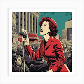 Woman In Red 2 Art Print