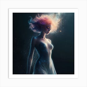 Girl In Space Art Print